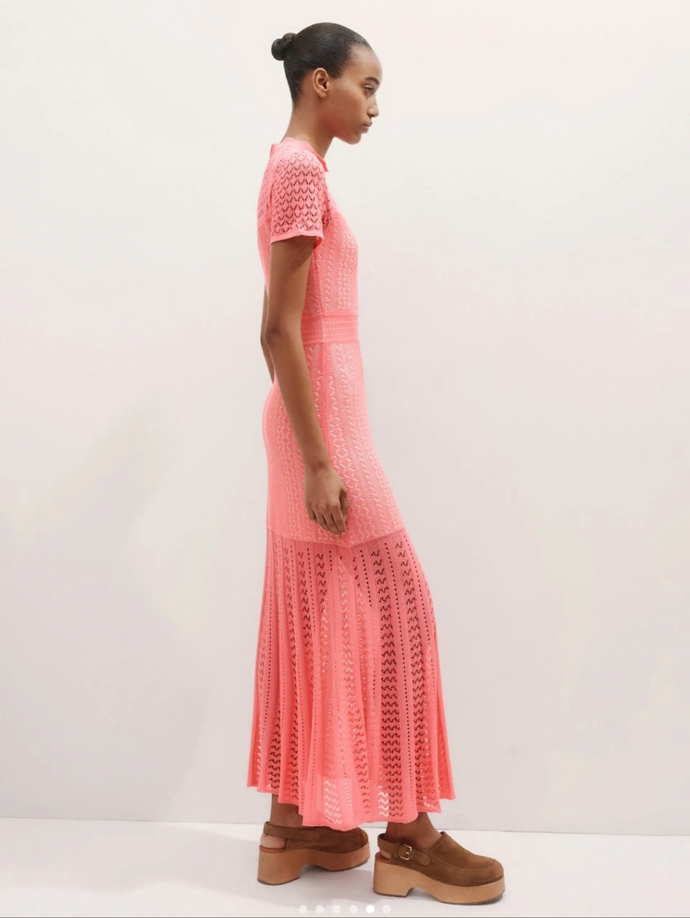 ME+EM Womens Pink Luxury Stich Knit Boho Maxi Dress. Sz 10 Beach Resortwear NWOT - Picture 4 of 12